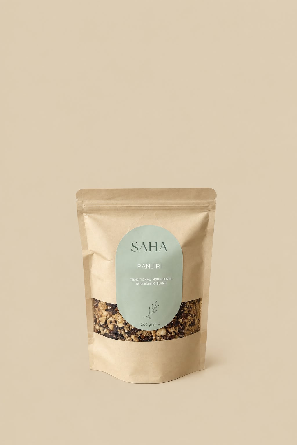 SAHA panjiri, 300 grams, in a kraft pouch